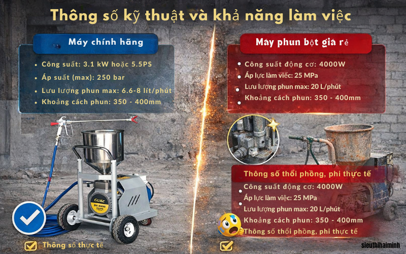 Thông số kỹ thuật và khả năng làm việc