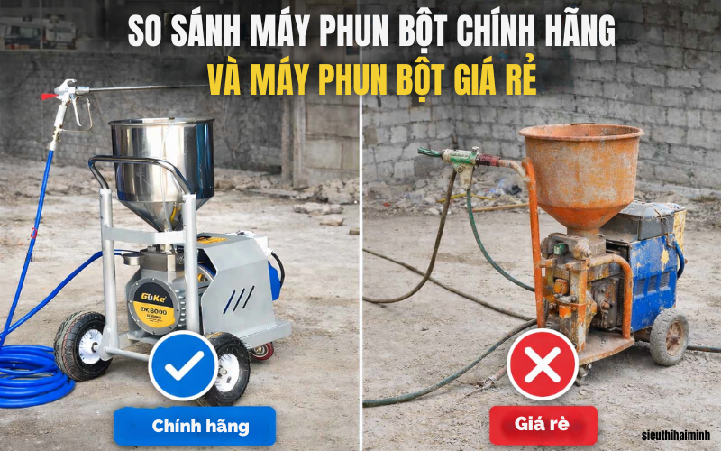 So sánh máy phun bột chính hãng và máy phun bột giá rẻ