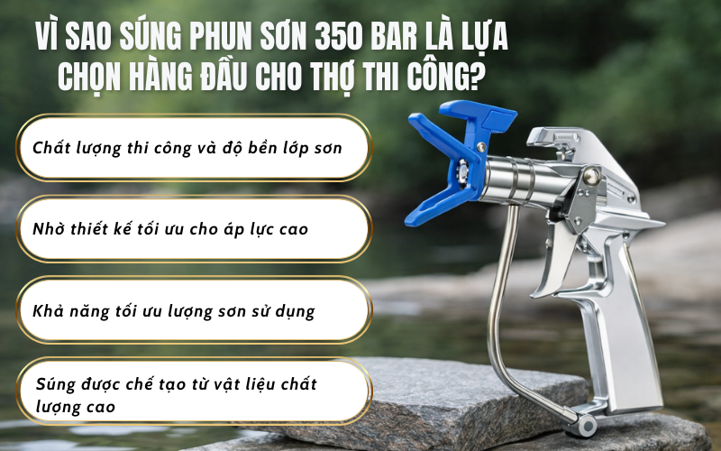 Vì sao súng phun sơn 350 Bar là lựa chọn hàng đầu cho thợ thi công?