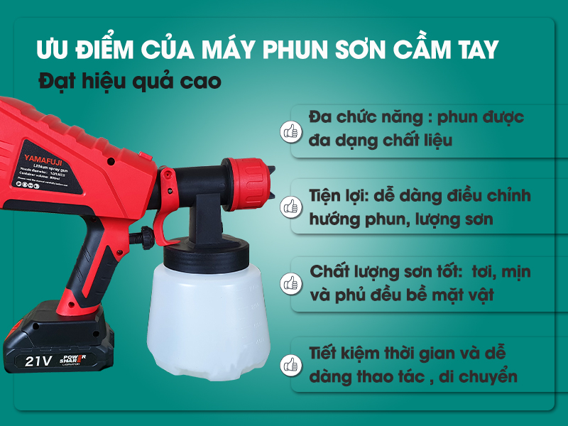 Ưu điểm của máy phun sơn cầm tay