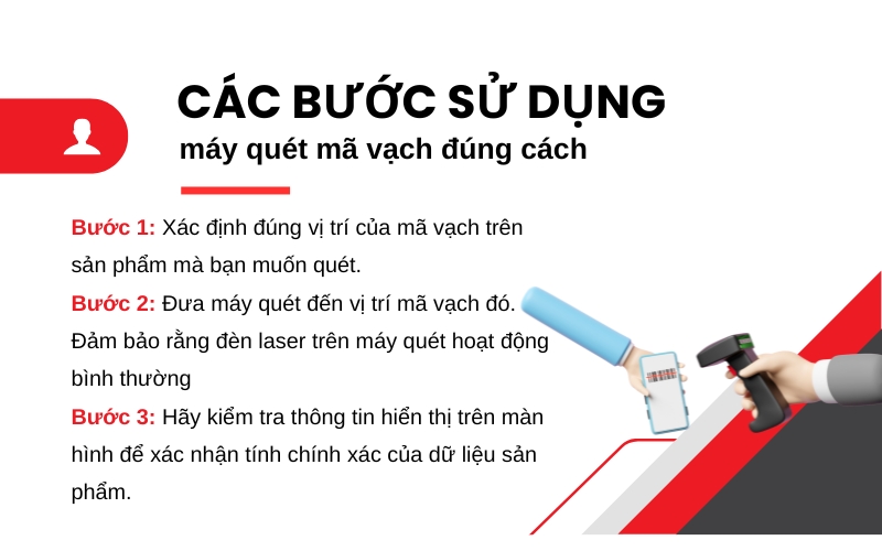 Các bước sử dụng máy quét mã vạch đúng cách