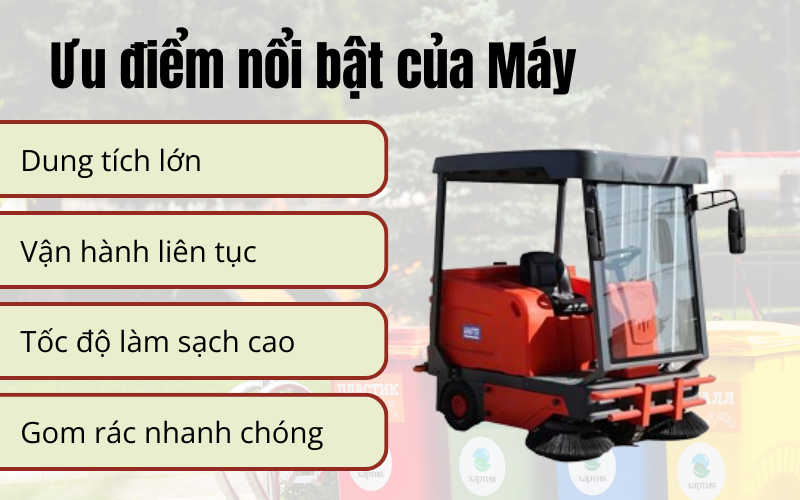Máy quét rác ngồi lái Kraffer KF168 (dùng bình)