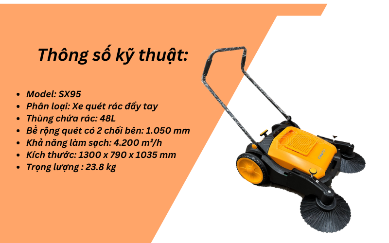 Xe quét đường đẩy tay CleproX SX95