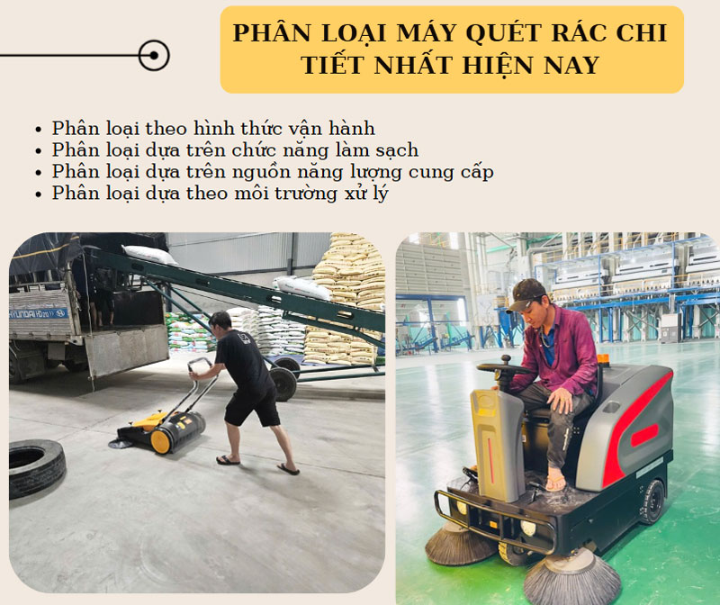 Máy quét rác là gì? Phân loại chi tiết