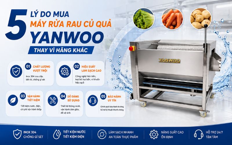 5 Lý do mua máy rửa rau củ quả Yanwoo thay vì hãng khác