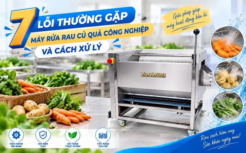 7 Lỗi thường gặp máy rửa rau củ quả công nghiệp và cách xử lý