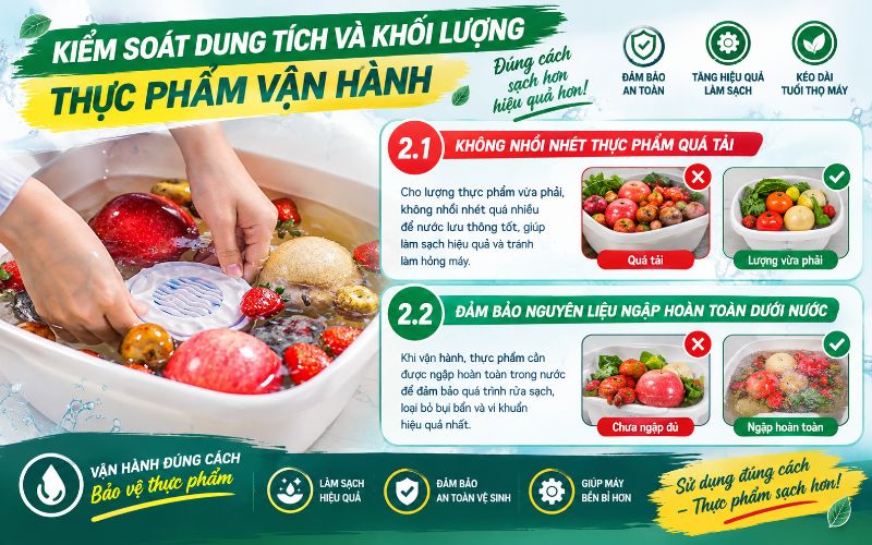 Kiểm soát dung tích và khối lượng thực phẩm vận hành