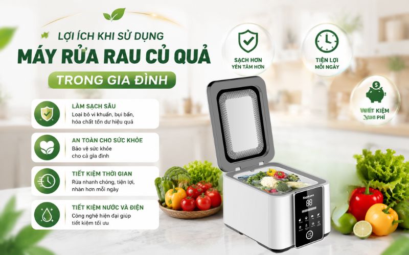 Lợi ích khi sử dụng máy rửa rau củ quả trong gia đình