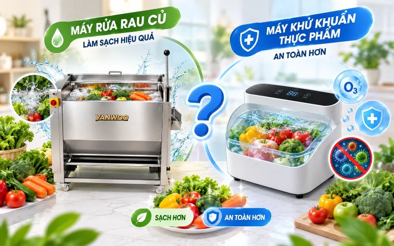 Máy rửa rau củ hay máy khử khuẩn thực phẩm, nên chọn loại nào