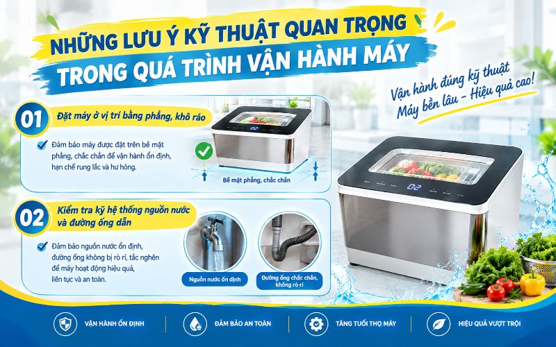 Những lưu ý kỹ thuật quan trọng trong quá trình vận hành máy