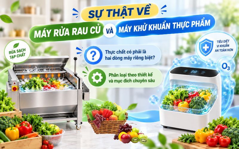 Sự thật về máy rửa rau củ và máy khử khuẩn thực phẩm