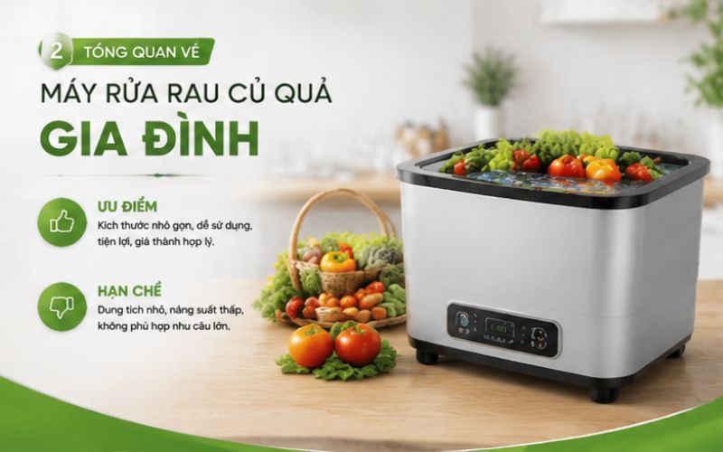Tổng quan về máy rửa rau củ gia đình