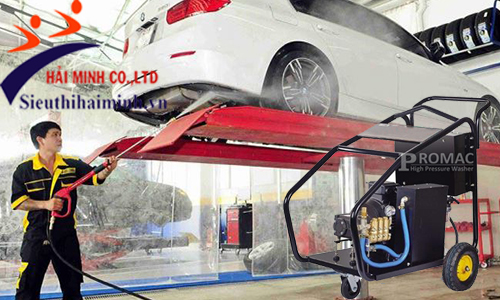 Sử dụng máy phun áp lực cao Promac M2150 trong tiệm rửa xe
