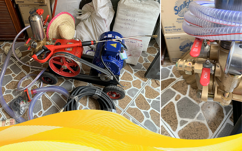 kĩ thuật hải minh bàn giao Bộ rửa xe CH 120 (7HP)