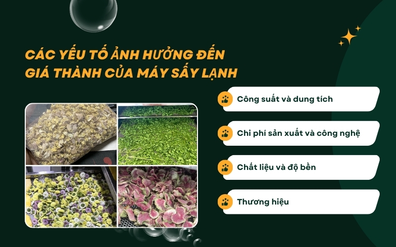 Các yếu tố ảnh hưởng đến giá thành của máy sấy lạnh