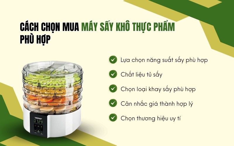 Cách chọn mua máy sấy khô thực phẩm phù hợp