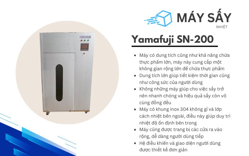 Đặc điểm nổi bật của Máy sấy nhiệt 200kg Yamafuji SN-200