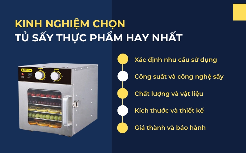 Kinh nghiệm chọn tủ sấy thực phẩm hay nhất