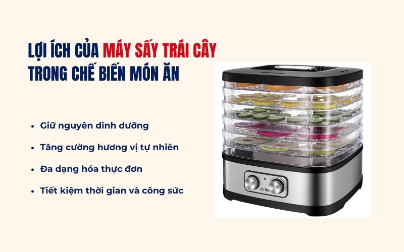 Lợi ích của máy sấy trái cây trong chế biến món ăn