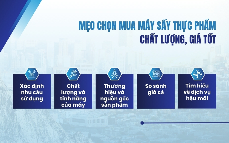 Mẹo chọn mua máy sấy thực phẩm chất lượng, giá tốt