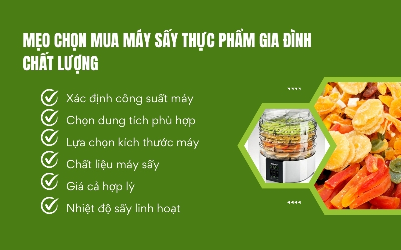 Mẹo chọn mua máy sấy thực phẩm gia đình chất lượng