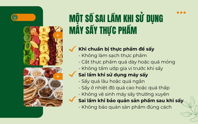 Một số sai lầm khi sử dụng máy sấy thực phẩm