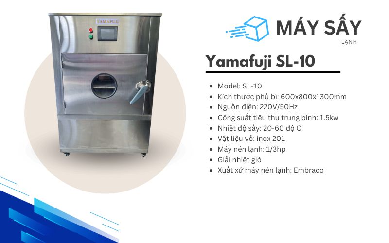 Thông số kỹ thuật của Máy sấy lạnh 10kg Yamafuji SL-10