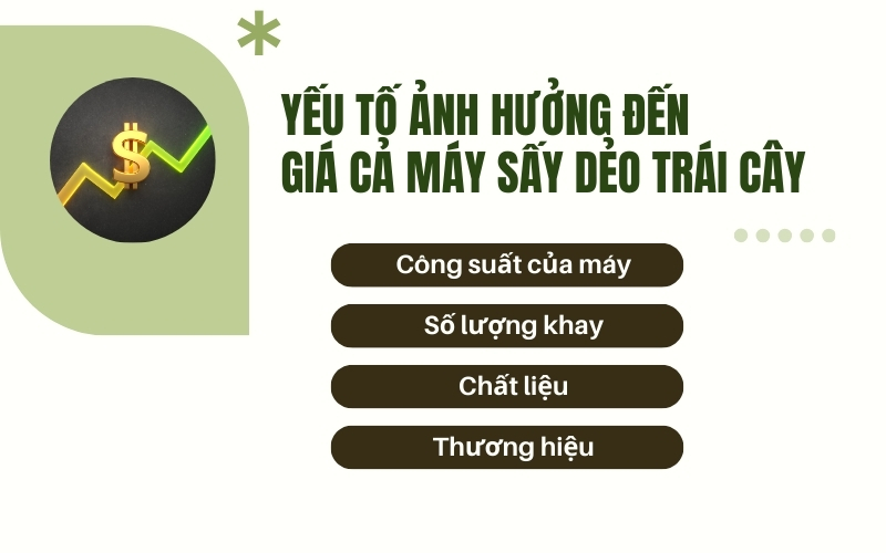 Yếu tố ảnh hưởng đến giá cả máy sấy dẻo trái cây