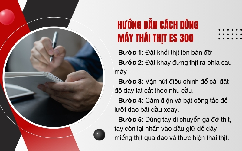 Hướng dẫn cách dùng máy thái thịt ES 300
