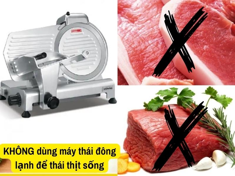 Không dùng máy thái thịt đông lạnh thái thịt sống