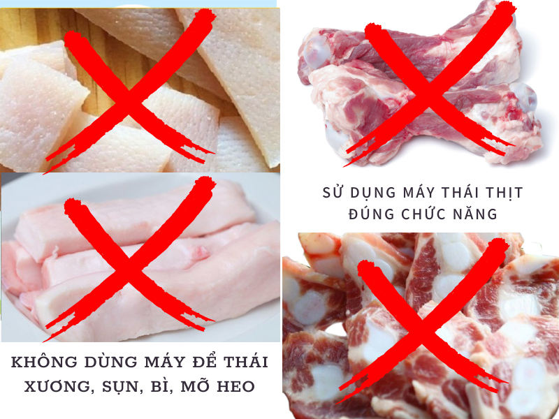 loại bỏ các thành phần khác trước khi thái thịt