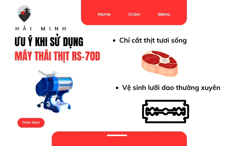 Lưu ý khi sử dụng máy cắt thịt RS-70D
