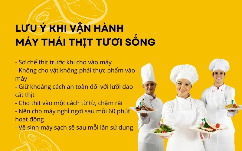 Lưu ý khi vận hành máy thái thịt tươi sống