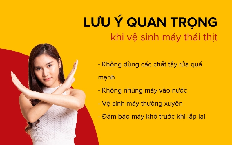 Lưu ý quan trọng khi vệ sinh máy thái thịt