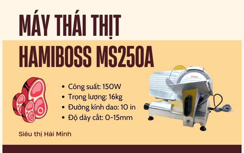 Máy thái thịt đông lạnh Hamiboss MS250A inox cao cấp