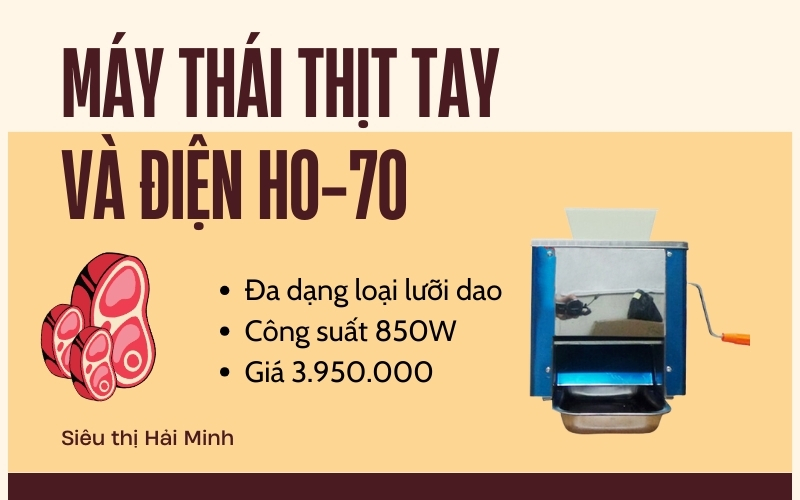 Máy thái thịt tay và điện HO-70 lưỡi dao linh hoạt