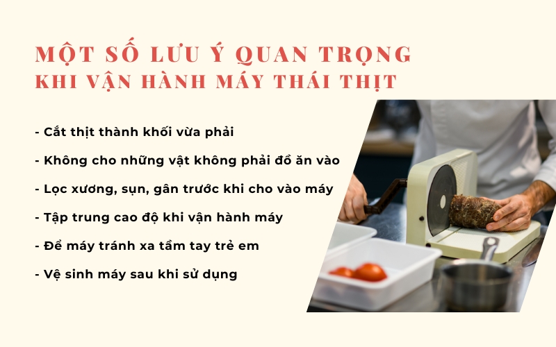 Một số lưu ý quan trọng khi vận hành máy thái thịt