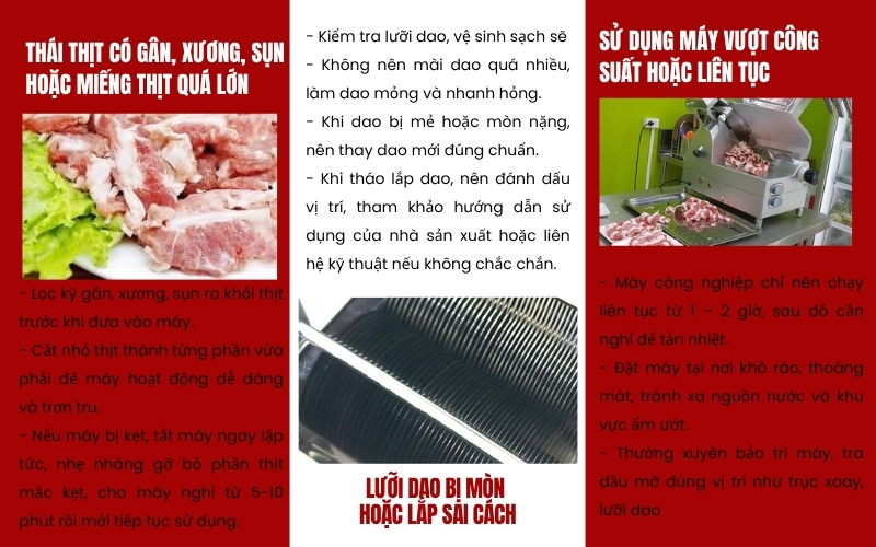 Nguyên nhân máy thái thịt bị lỗi và cách sửa