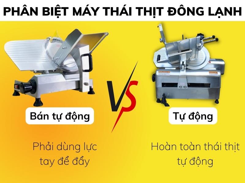  Phân biệt máy thái thịt động lạnh bán tự động và tự động