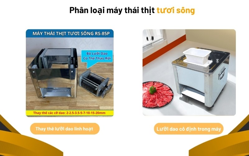 Phân loại máy thái thịt tươi sống
