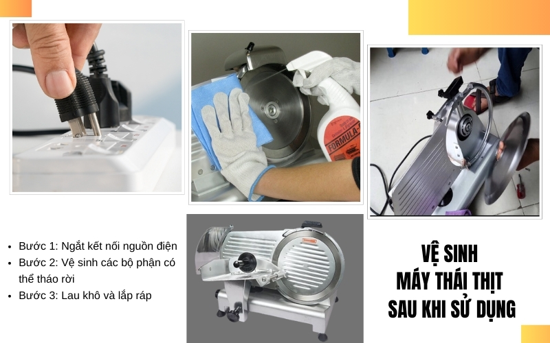 Sau khi sử dụng cần vệ sinh máy thái thịt luôn