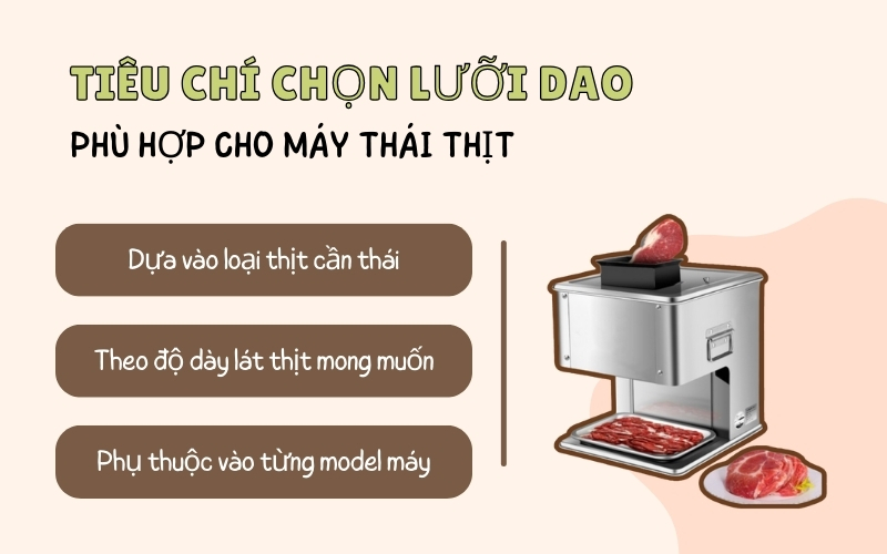 Tiêu chí chọn lưỡi dao phù hợp cho máy thái thịt