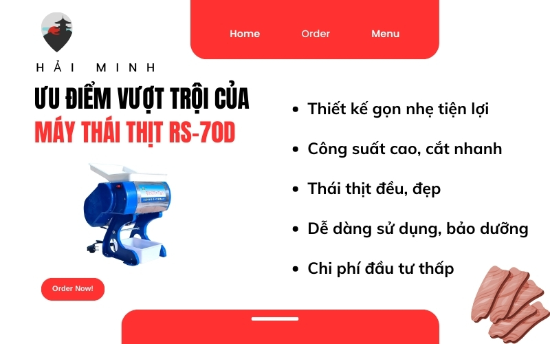 Ưu điểm vượt trội của máy thái thịt RS-70D