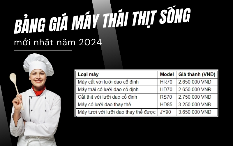 Bảng giá máy thái thịt sống mới nhất năm 2024