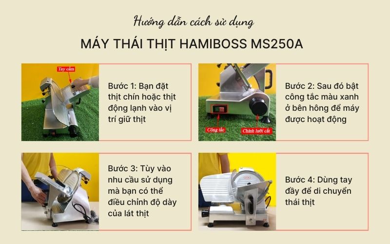Hướng dẫn cách sử dụng máy thái thịt Hamiboss MS250A