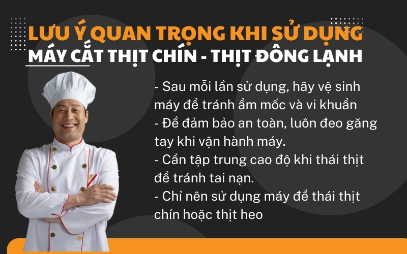 Lưu ý quan trọng khi sử dụng máy cắt thịt chín - thịt đông lạnh