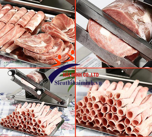 Máy thái thịt cho lát thịt mỏng đều và đẹp đảm bảo tính thẩm mỹ cao