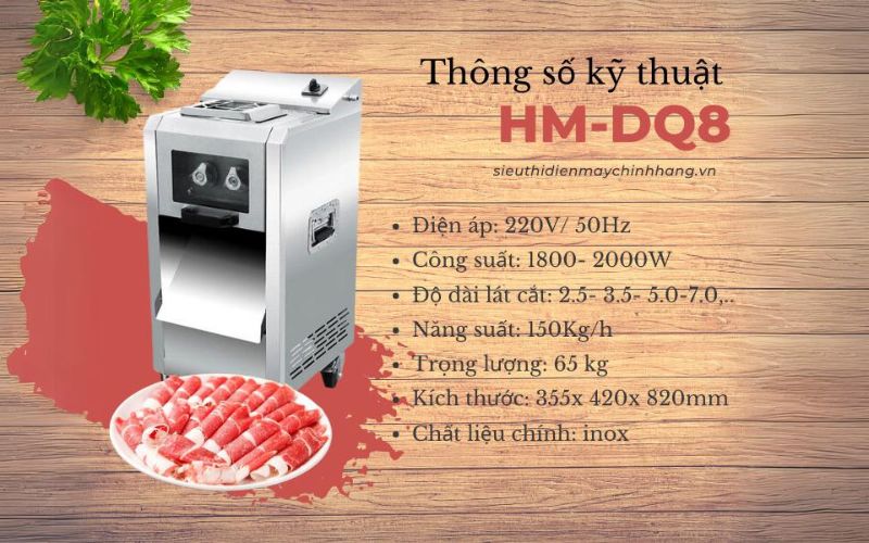 Đặc điểm nổi bật của máy thái thịt công nghiệp HM DQ8