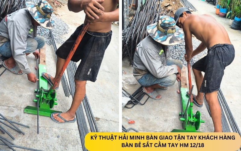 Kỹ thuật Hải Minh bàn giao Bàn bẻ sắt cầm tay HM 12/18