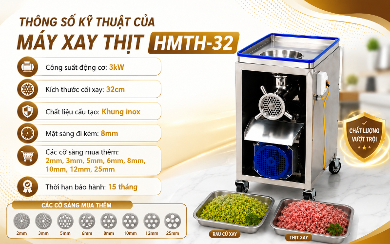 Thông số kỹ thuật của Máy xay thịt HMTH-32